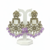 Indian Ethnic Lavender Beaded Jhumka Earrings