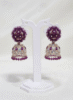 Regal Purple Stone Jhumka Earrings with Crystal Embellishments